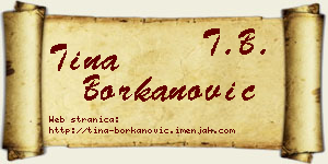 Tina Borkanović vizit kartica